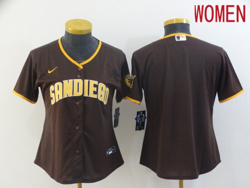 Women San Diego Padres Blank brown Game 2021 Nike MLB Jersey->san diego padres->MLB Jersey